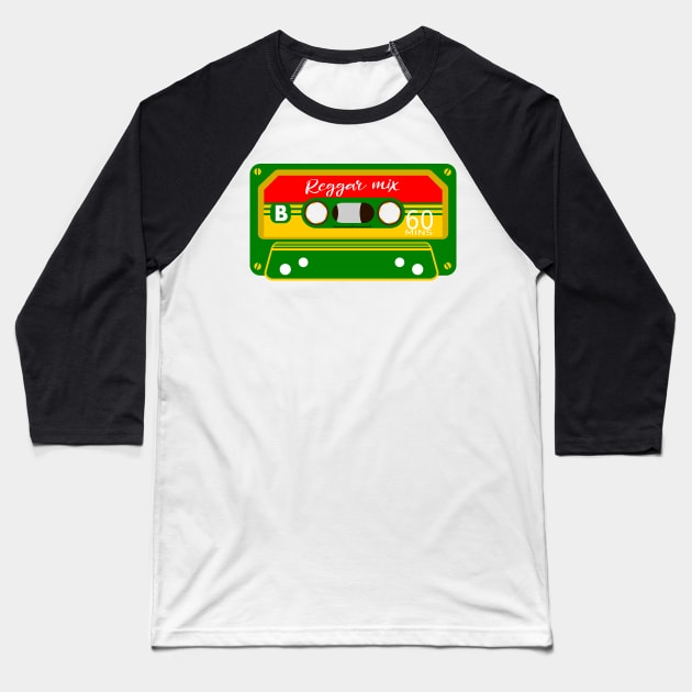 Reggae Mix Tape Baseball T-Shirt by mailboxdisco